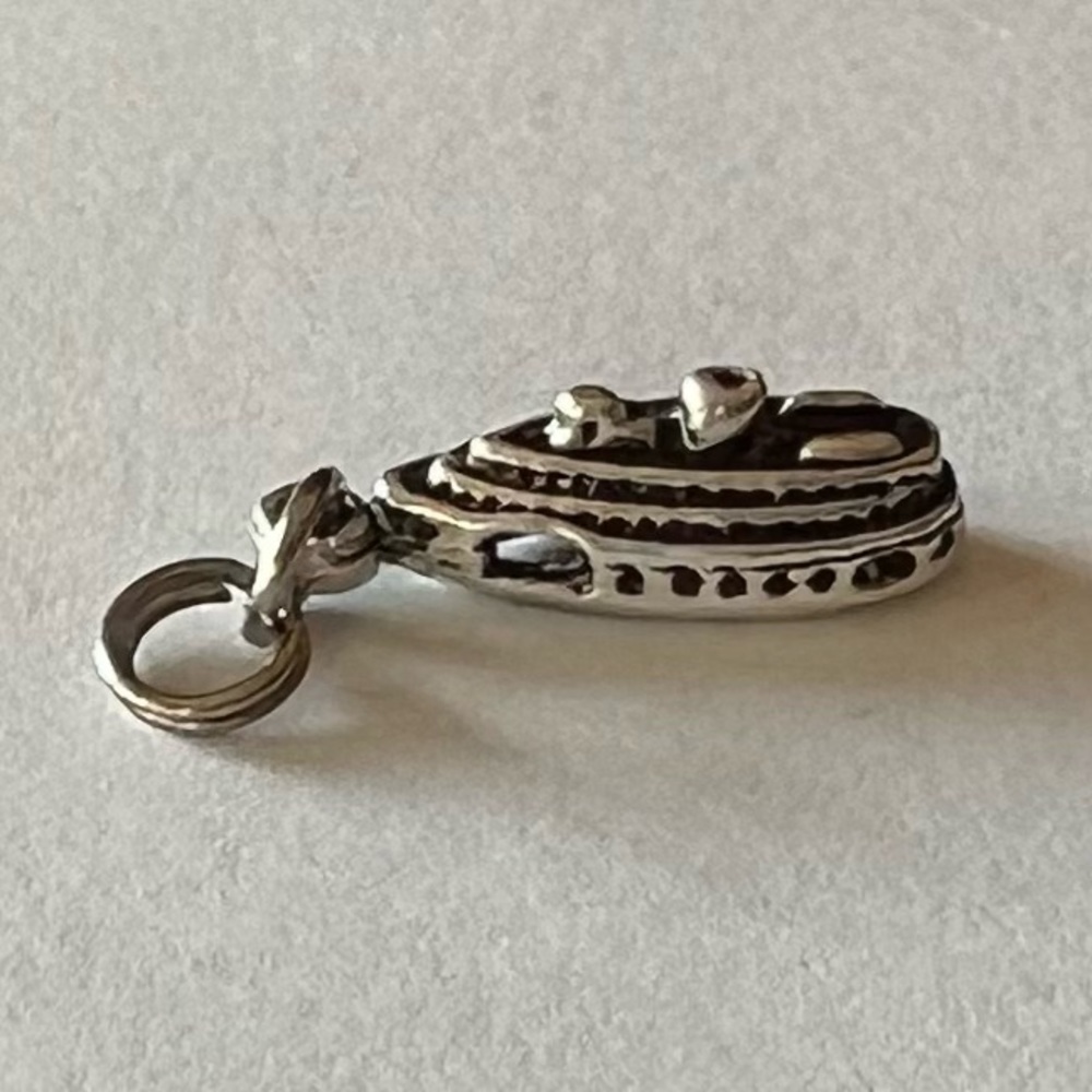 Vintage, sterling silver cruise ship boat charm